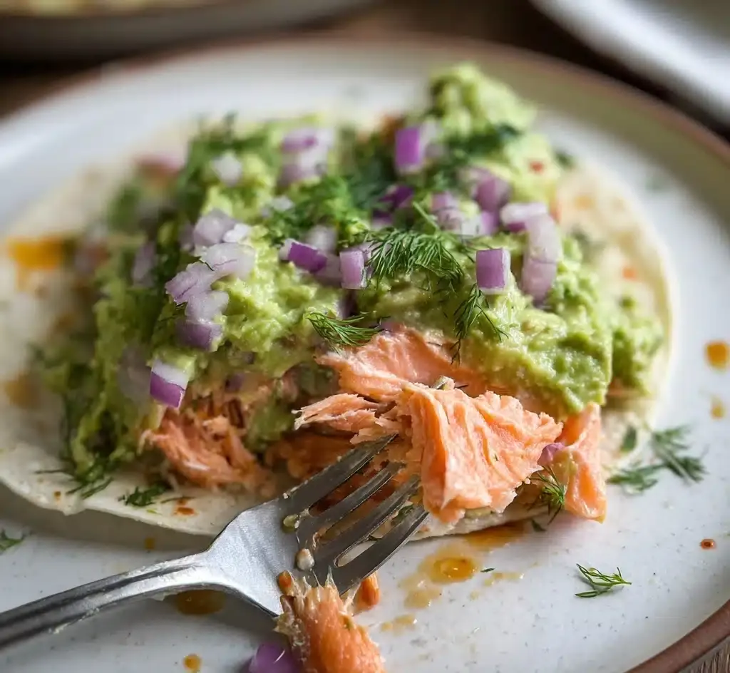 Baked Salmon with Avocado Mash Recipe