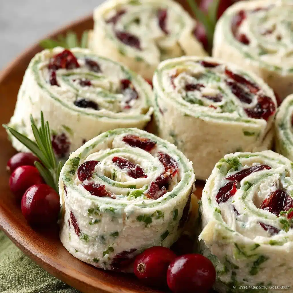 Savory Christmas Cranberry Roll-Ups Recipe - Recipe Image