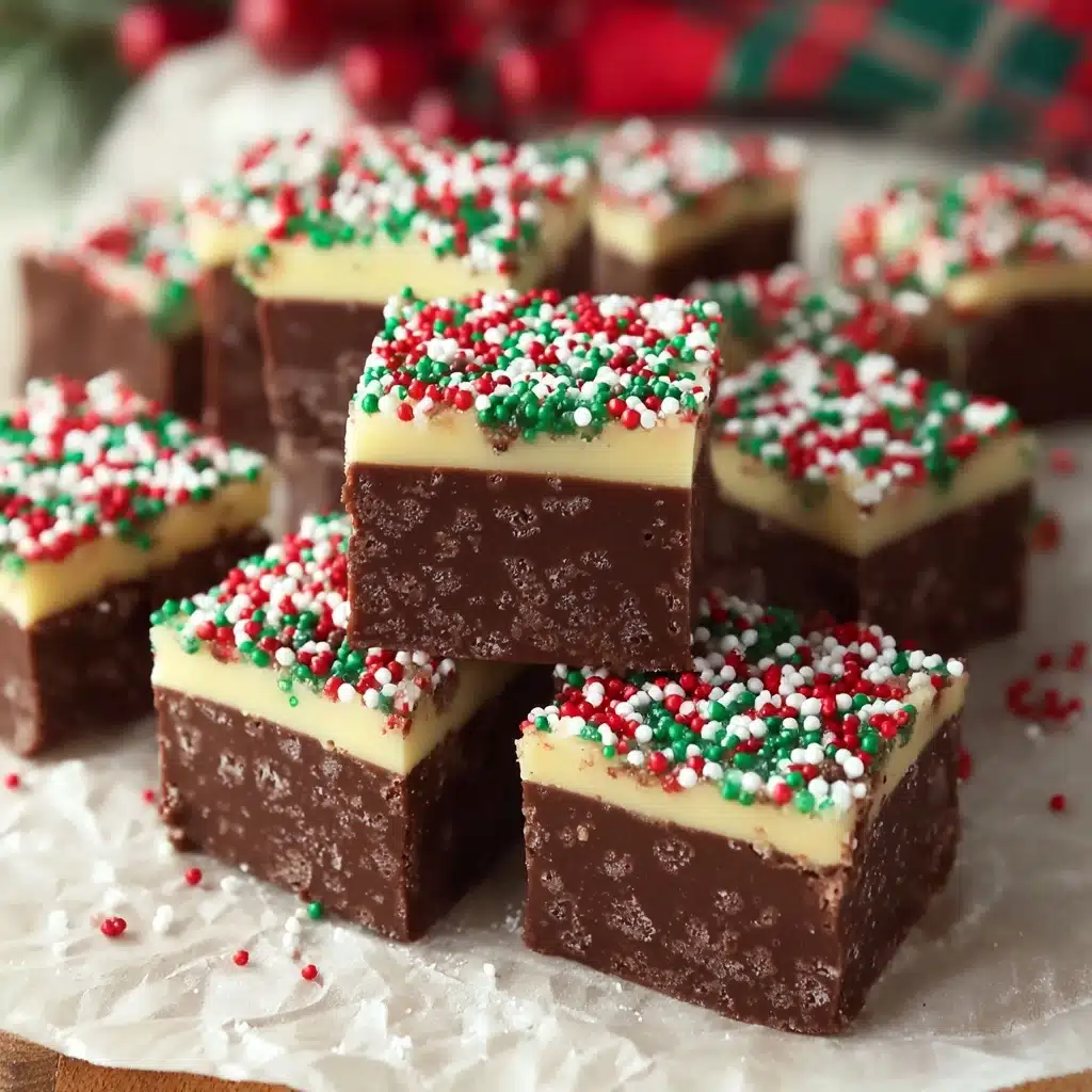 Easy Christmas Fudge Sprinkles Recipe - Recipe Image