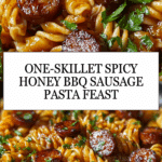 One-Skillet Spicy Honey BBQ Sausage & Pasta Recipe