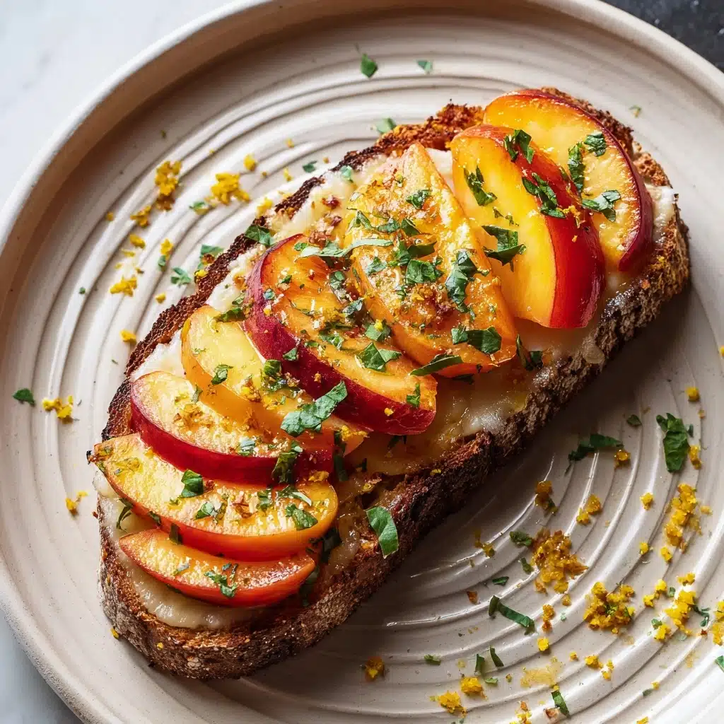 Air Fryer Peach Cottage Cheese Toast Recipe
