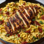 One-Pan Creamy Sweet and Spicy Cajun Chicken Pasta Recipe