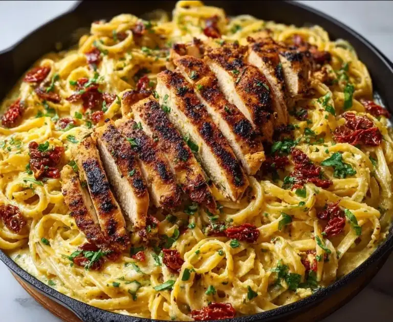 One-Pan Creamy Sweet and Spicy Cajun Chicken Pasta Recipe
