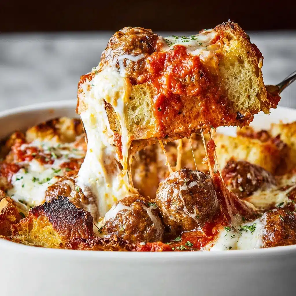 Line bottom of baking dish with a single layer of cooked garlic bread Recipe - Recipe Image
