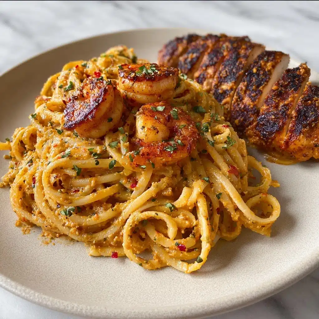 The Best Alfredo pasta with chicken and shrimp Recipe - Recipe Image