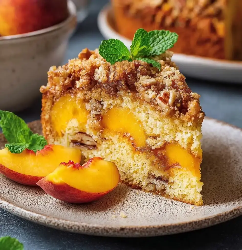 Peach Coffee Cake Recipe - Recipe Image