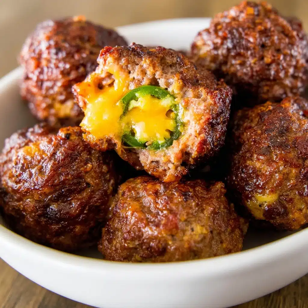 Jalapeno Popper Smoked Meatballs Recipe - Recipe Image