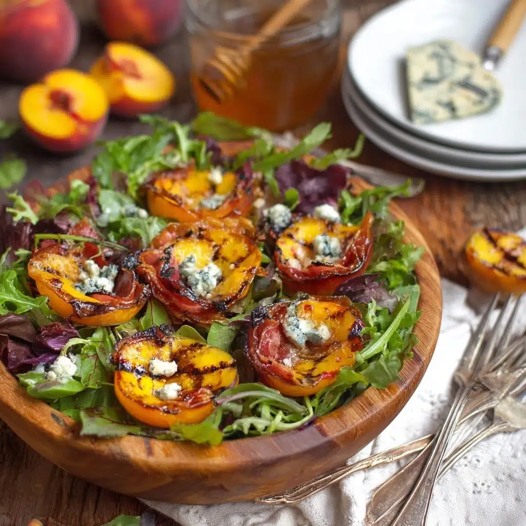 Grilled Peach Salad with Honey Vinaigrette Recipe