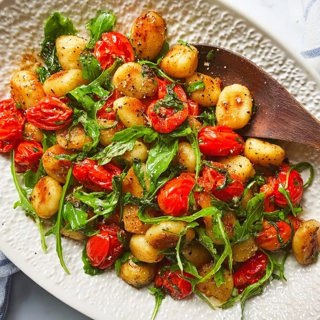 Low FODMAP Roasted Gnocchi With Tomatoes, Basil & Arugula Recipe - Recipe Image