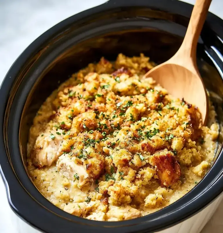 4-Ingredient Slow Cooker Chicken with Stuffing Recipe