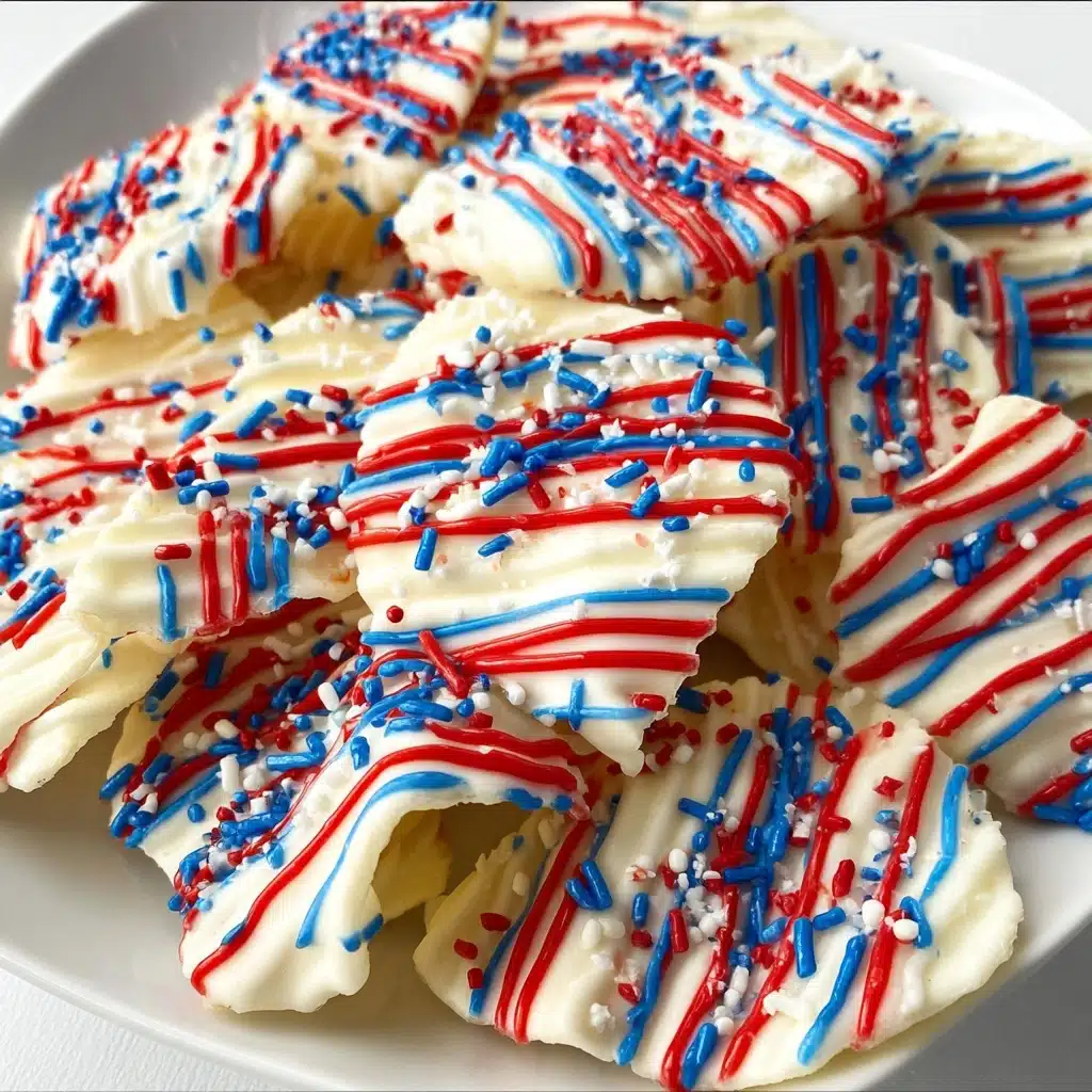 White & Blue Chocolate Covered Chips Recipe - Recipe Image