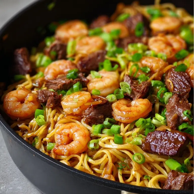 Shrimp & Teriyaki Steak Noodles Recipe