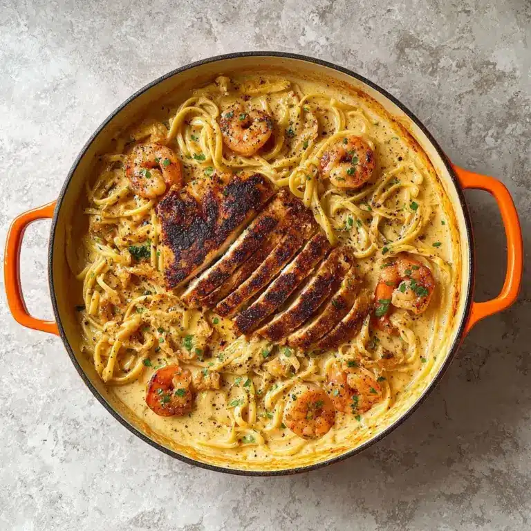 The Best Alfredo pasta with chicken and shrimp Recipe