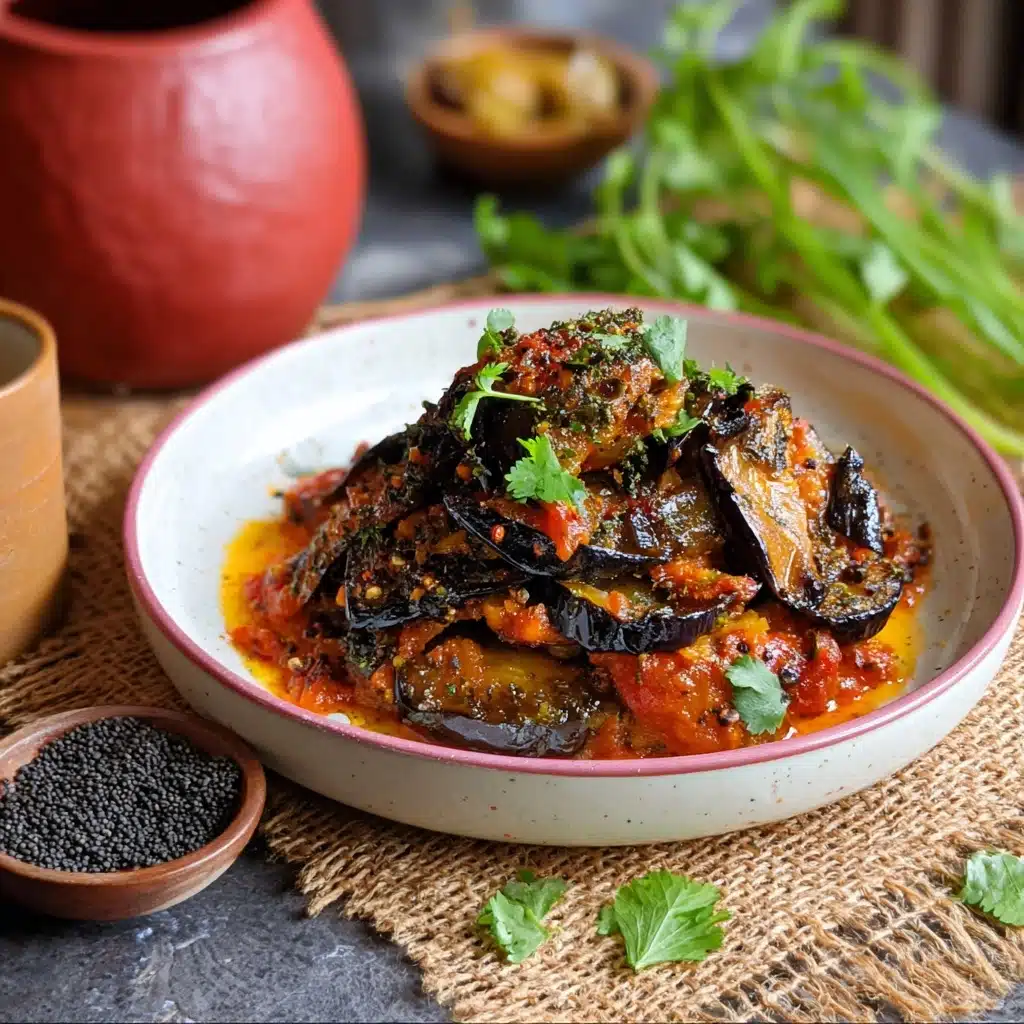 Achari Baingan (Eggplant with Pickling Spices) Recipe - Recipe Image