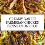 One Pot Creamy Garlic Parmesan Chicken Penne Recipe