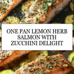 Place the baking sheet in the preheated oven and bake for 15-20 minutes, or until the salmon is cooked through (it should reach an internal temperature of 145°F or 63°C) and the zucchini is tender with golden edges Recipe