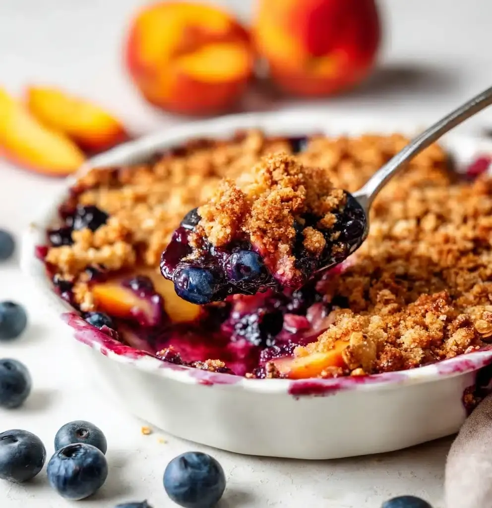 Easy Peach Blueberry Crisp Recipe - Recipe Image