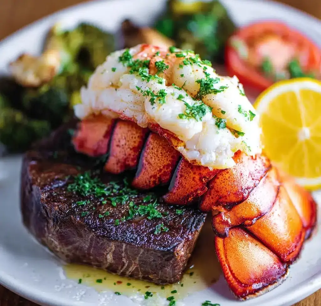 Surf and Turf Steak and Lobster Tail For Two Recipe - Recipe Image
