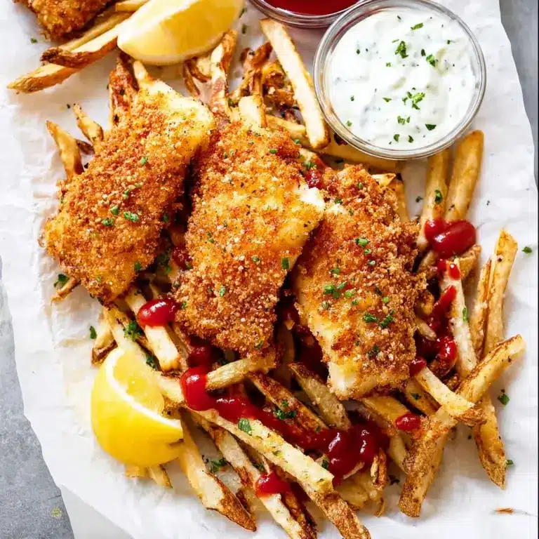 Sheet Pan Baked Fish and Chips Recipe