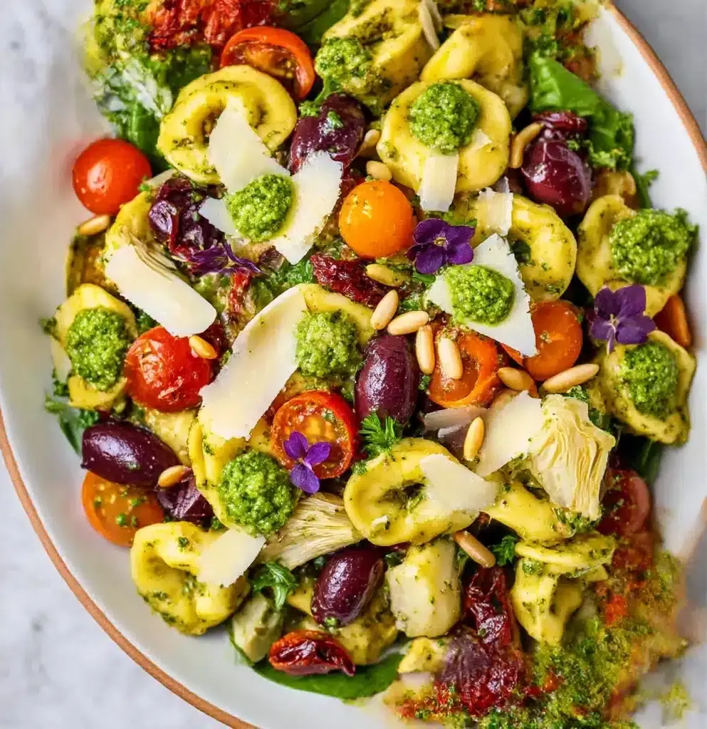 Tortellini Pesto Pasta Salad Recipe - Recipe Image