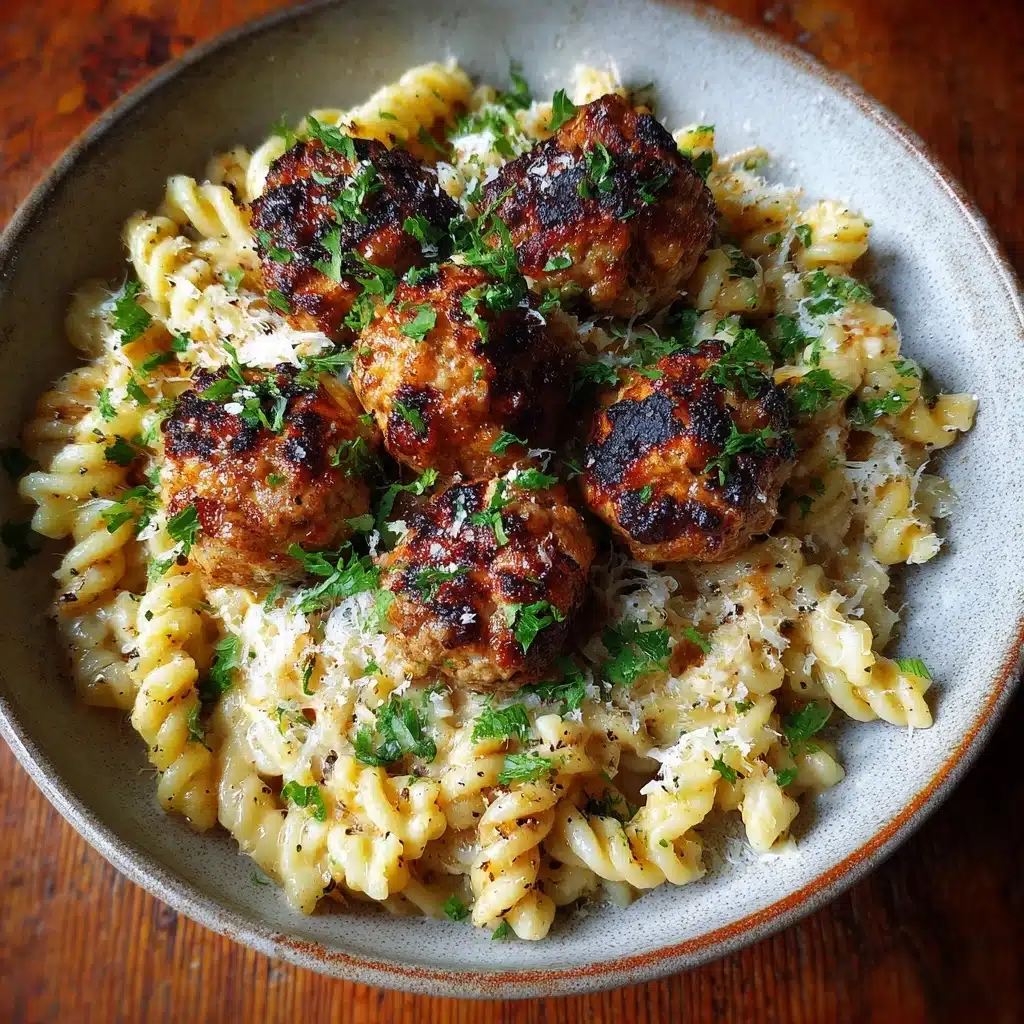 Garlic Butter Chicken Bites with Creamy Parmesan Pasta Recipe - Recipe Image