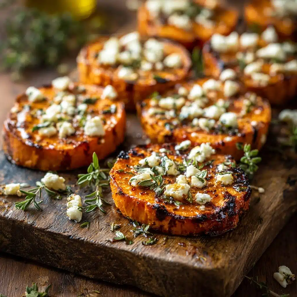 Roasted Sweet Potato Rounds with Honey and Feta Recipe - Recipe Image