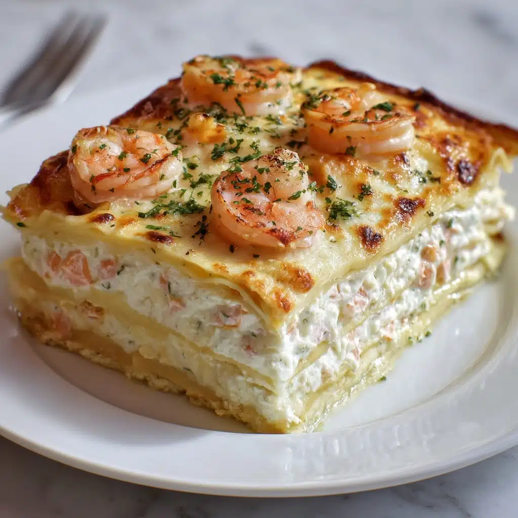 Shrimp Lasagna with White Sauce and Cheese Recipe