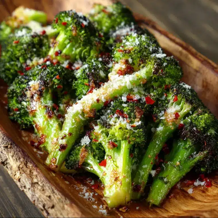 GARLIC PARMESAN ROASTED BROCCOLI Recipe