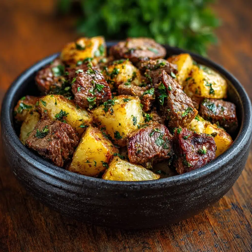 Slow Cooker Garlic Butter Beef Bites & Potatoes Recipe