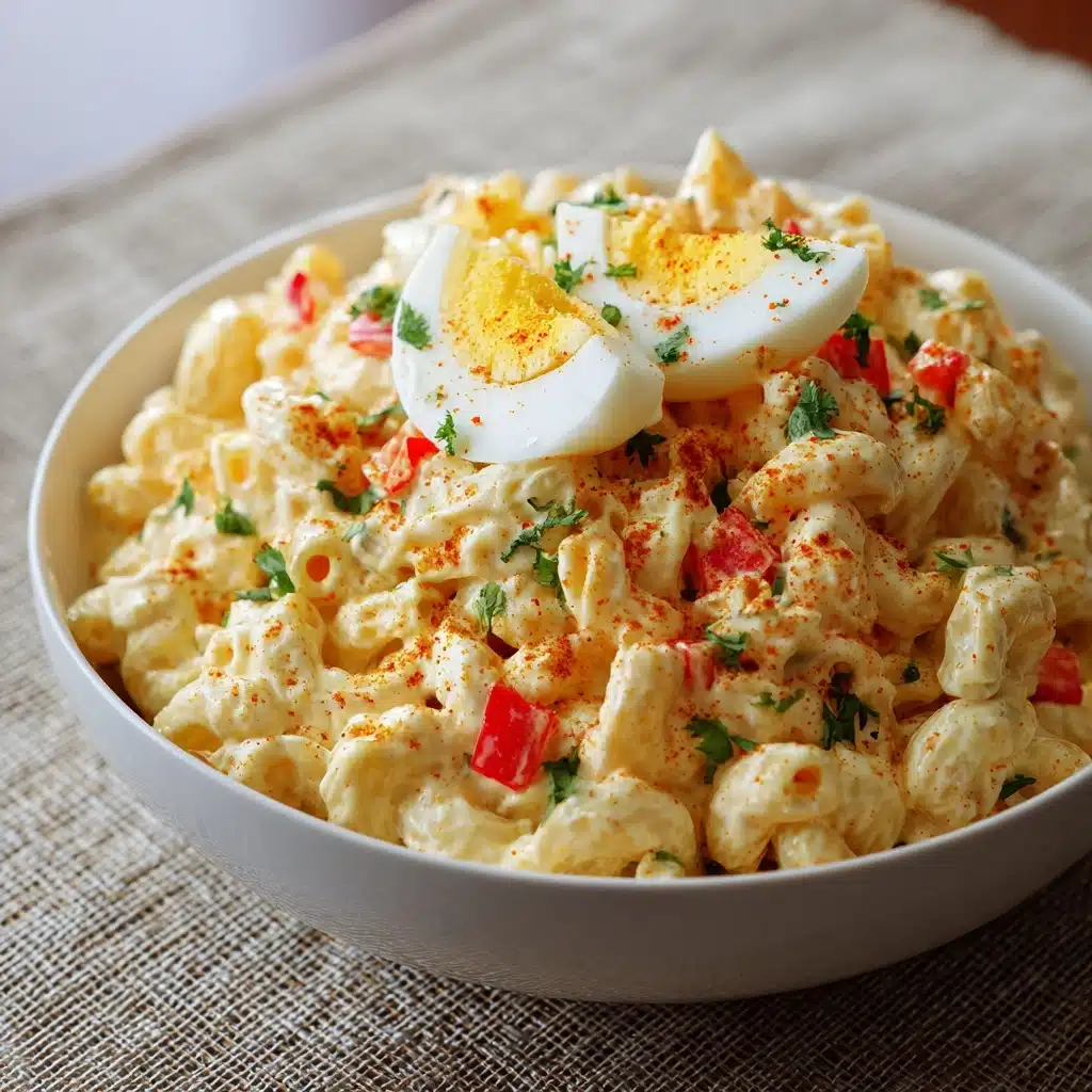 Deviled Egg Macaroni Pasta Salad Recipe - Recipe Image