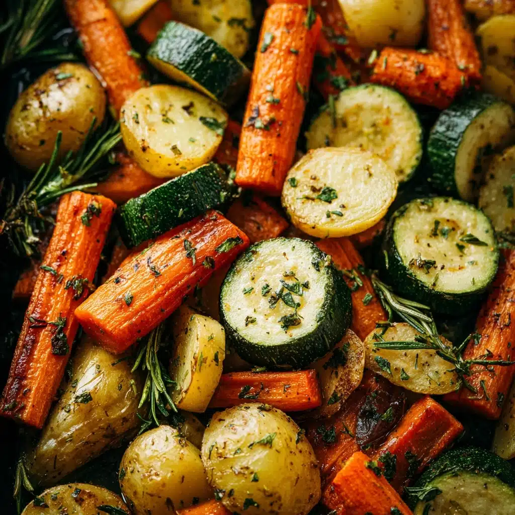 Garlic Herb Roasted Potatoes Carrots and Zucchini Recipe