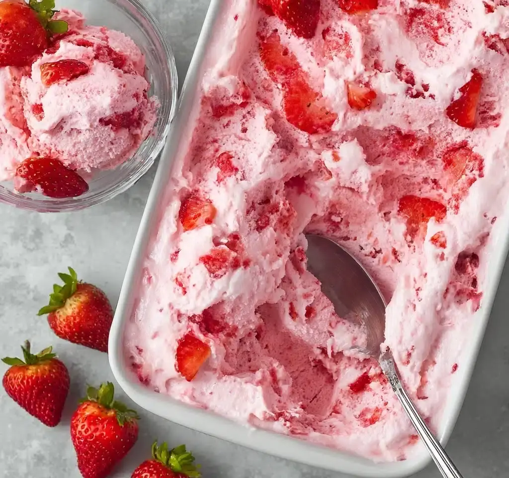 Strawberry Angel Food Cake Dessert Recipe - Recipe Image