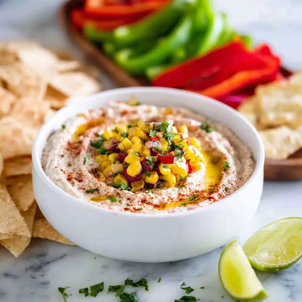 Black Bean Hummus with Spicy Corn Relish Recipe - Recipe Image