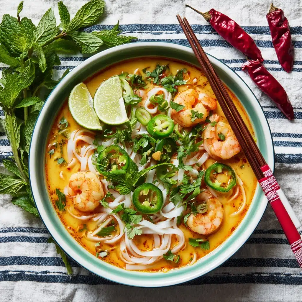 Thai Coconut Curry Shrimp Noodle Soup Recipe - Recipe Image
