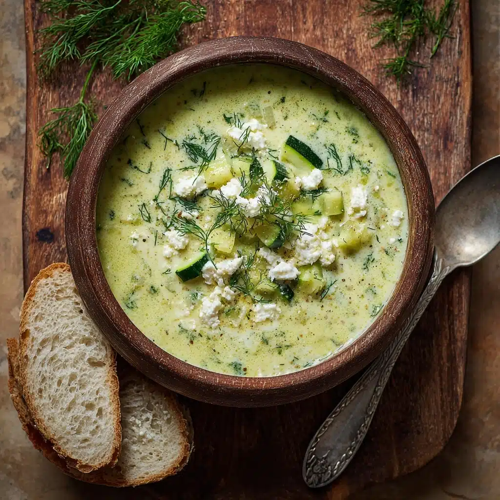 Roasted Zucchini Soup With Feta And Dill Recipe - Recipe Image
