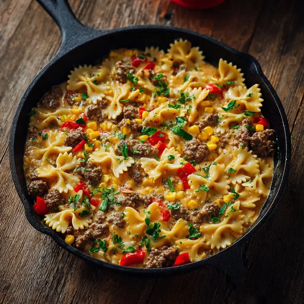 Creamy Ranch Beef Bowtie Skillet with Sweet Corn Magic Recipe - Recipe Image