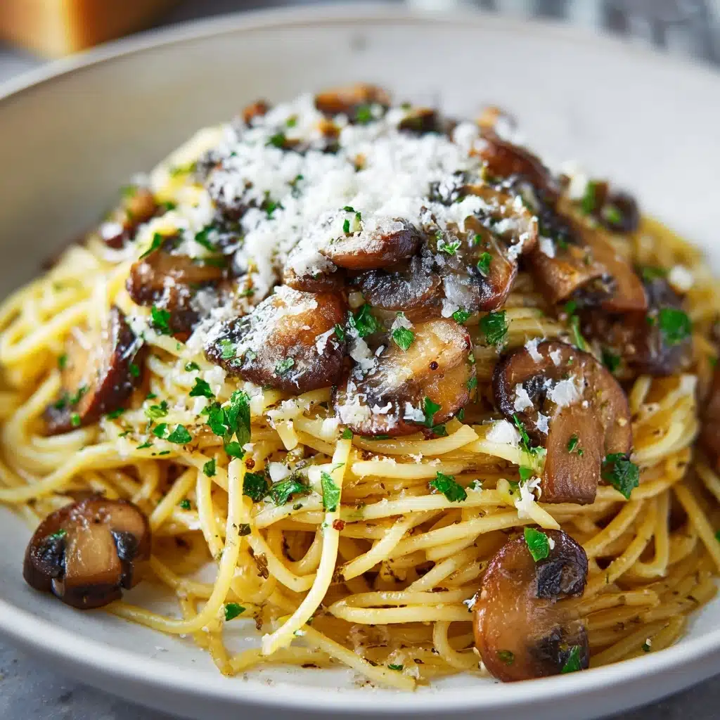 Garlic Mushroom Pasta Recipe - Recipe Image
