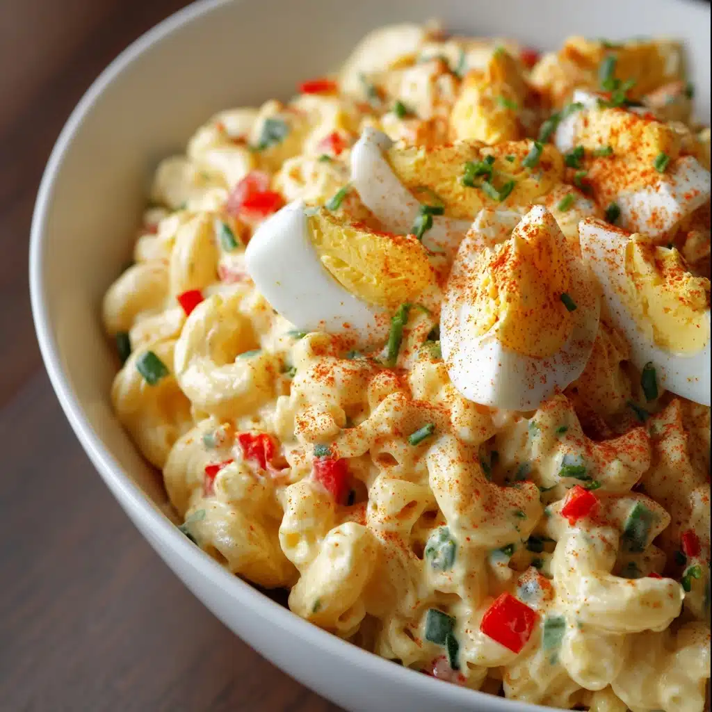 Deviled Egg Macaroni Pasta Salad Recipe - Recipe Image