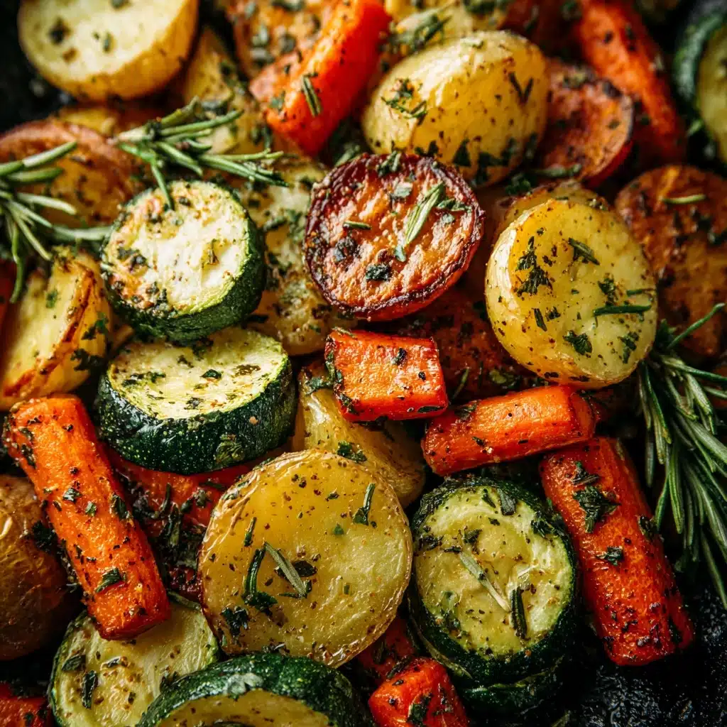 Garlic Herb Roasted Potatoes Carrots and Zucchini Recipe - Recipe Image