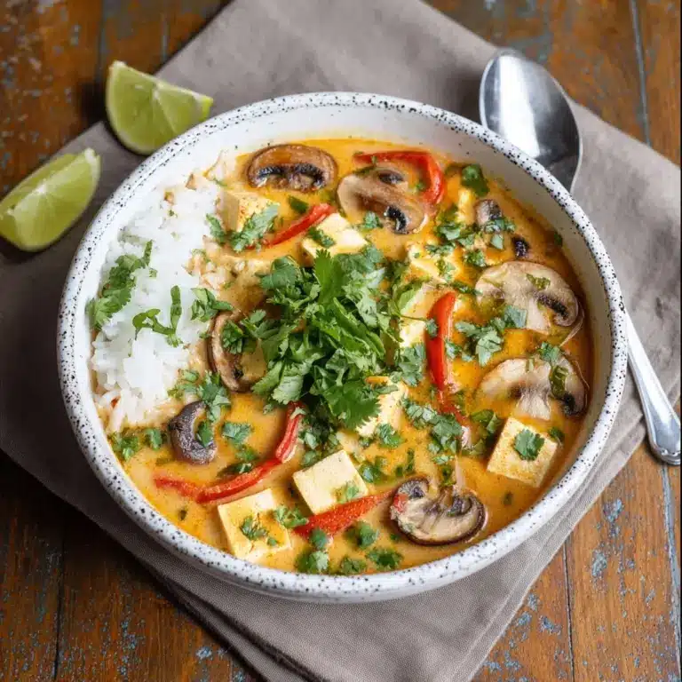 Thai Coconut Soup with Tofu and Rice Recipe
