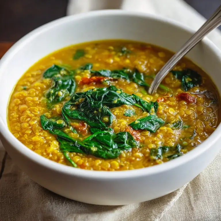 Curried Lentil Soup With Spinach Recipe
