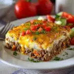Cheesy Loaded Meatloaf Casserole with Vegetables Recipe