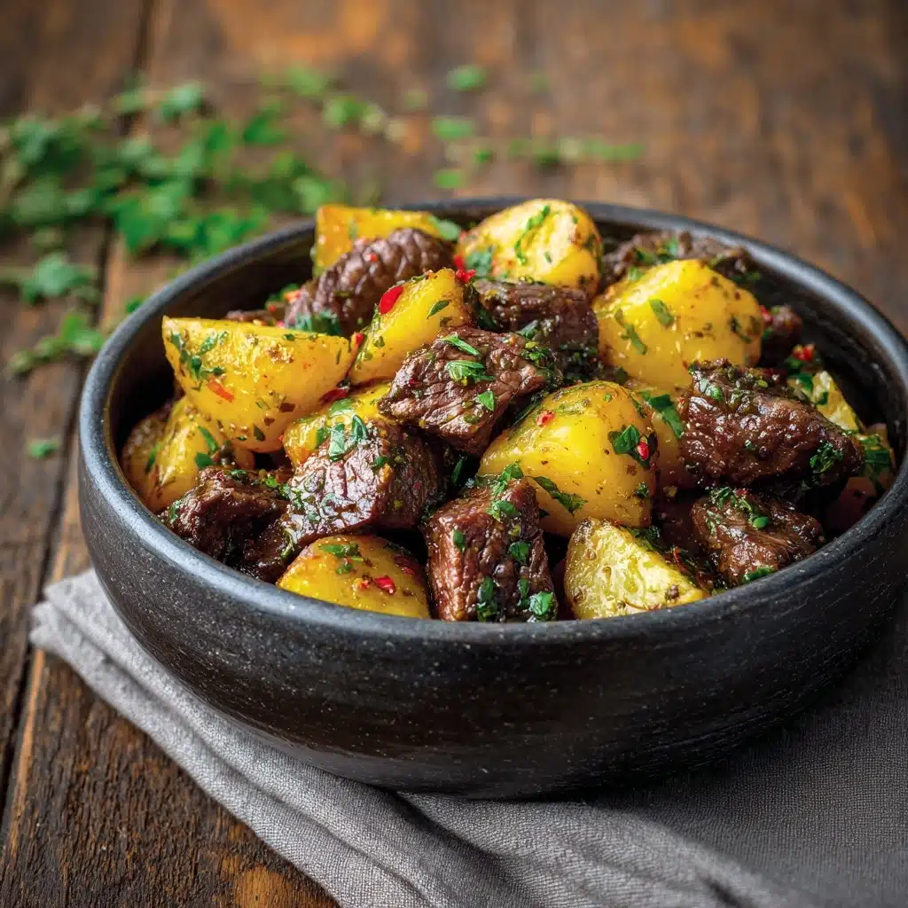 Slow Cooker Garlic Butter Beef Bites & Potatoes Recipe - Recipe Image