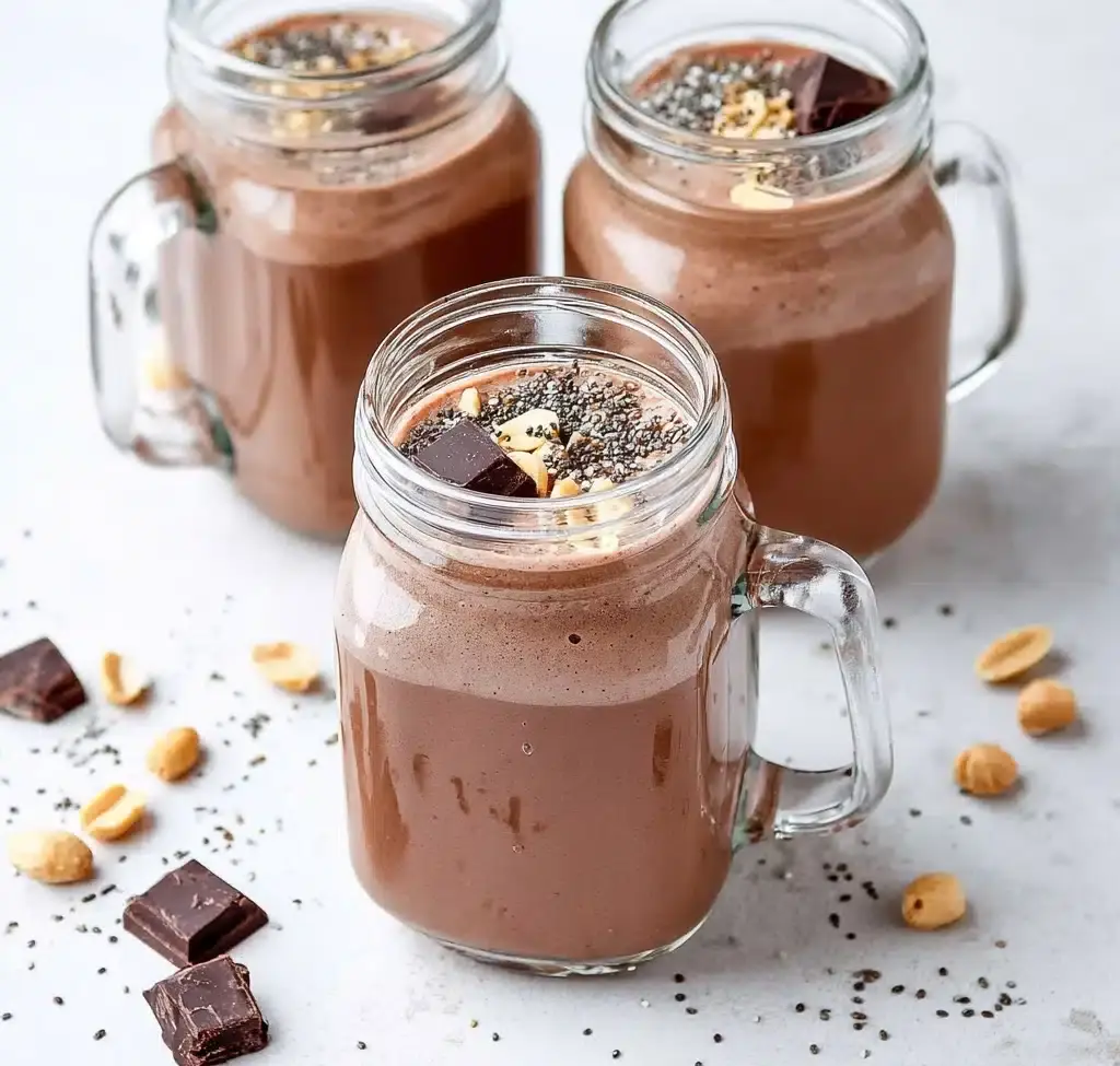Healthy Chocolate Banana Peanut Butter Protein Shake Recipe - Recipe Image