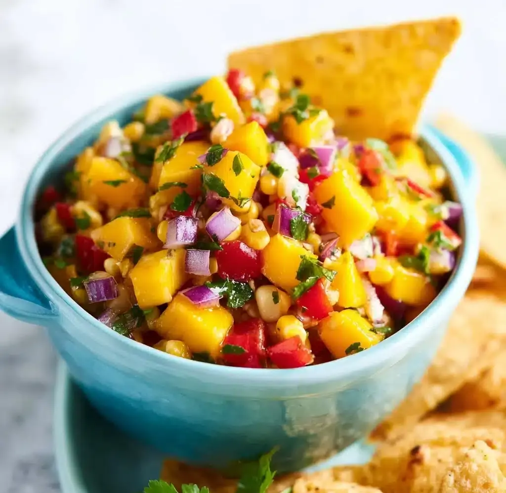 Grilled Corn and Bell Pepper Mango Salsa Recipe