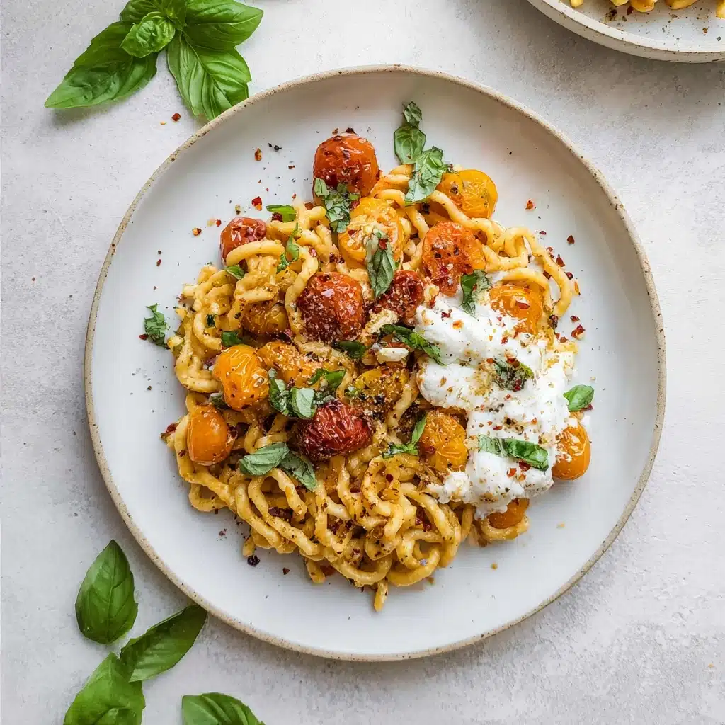 Burst Tomato Burrata Pasta Recipe - Recipe Image