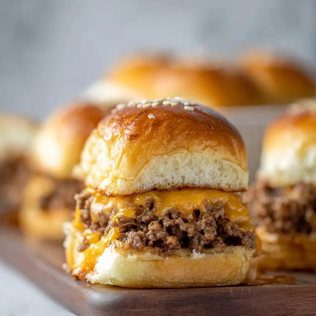 Easy Double Cheddar Cheeseburger Sliders Recipe - Recipe Image