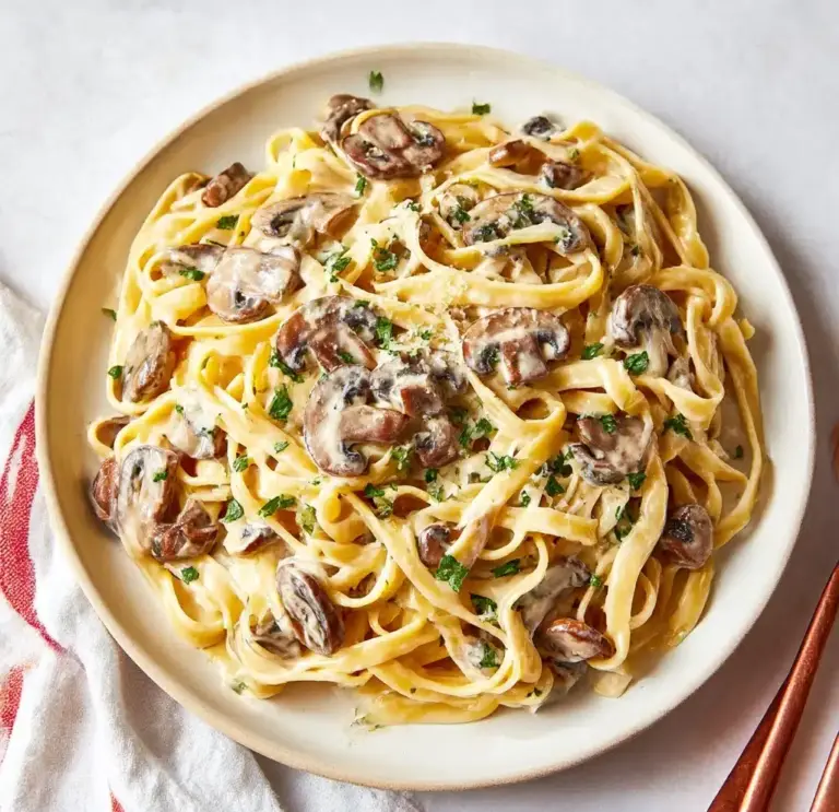Date Night Mushroom Fettuccine Alfredo Recipe