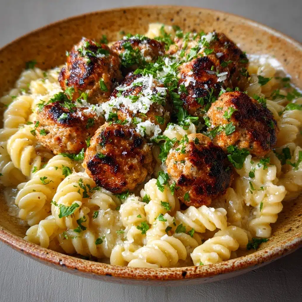 Garlic Butter Chicken Bites with Creamy Parmesan Pasta Recipe - Recipe Image