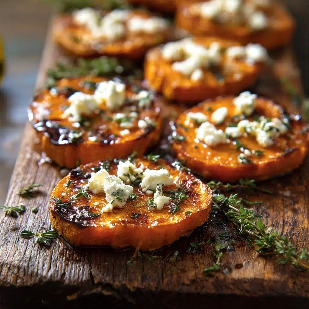 Roasted Sweet Potato Rounds with Honey and Feta Recipe